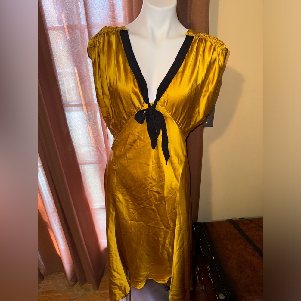 Anthropologie Silk Dress with Bow